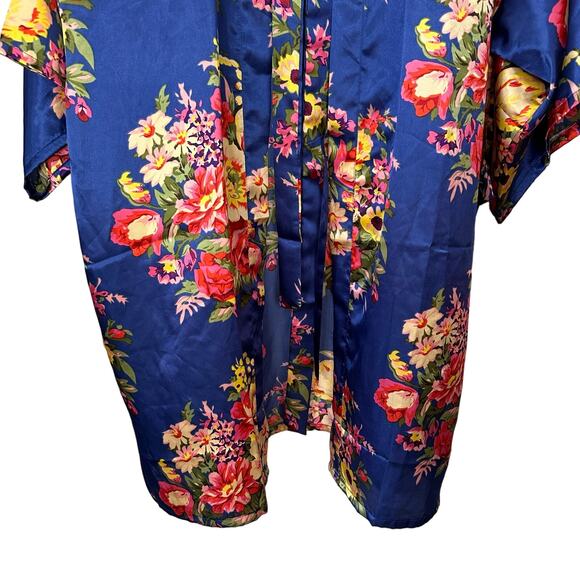 Kimono Robe Womens XL Swim Cover Up W/Belt Vibrant Bold Colorful Pajama Nighty - Picture 2 of 5